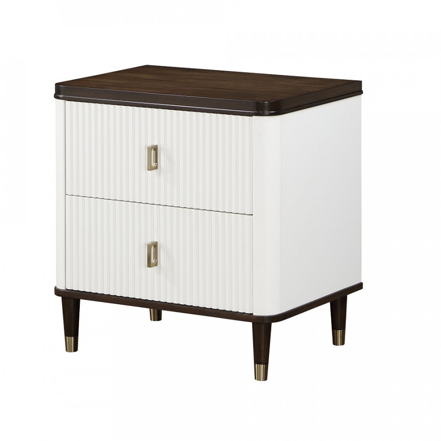 ACME - Carena Nightstand with Usb in White/Brown