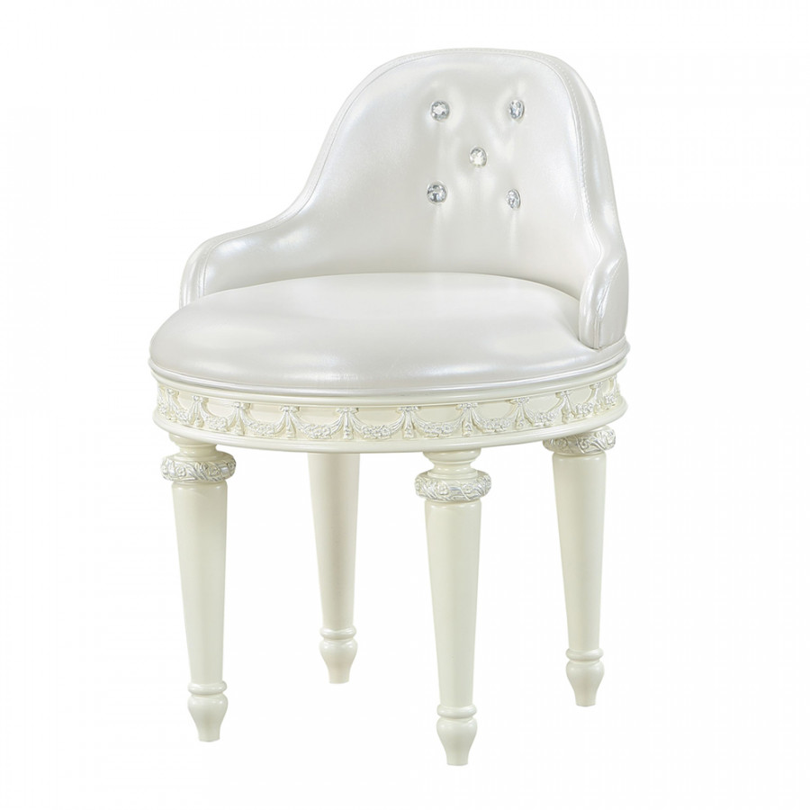 ACME - Dorothy Vanity Chair with Swivel in Ivory