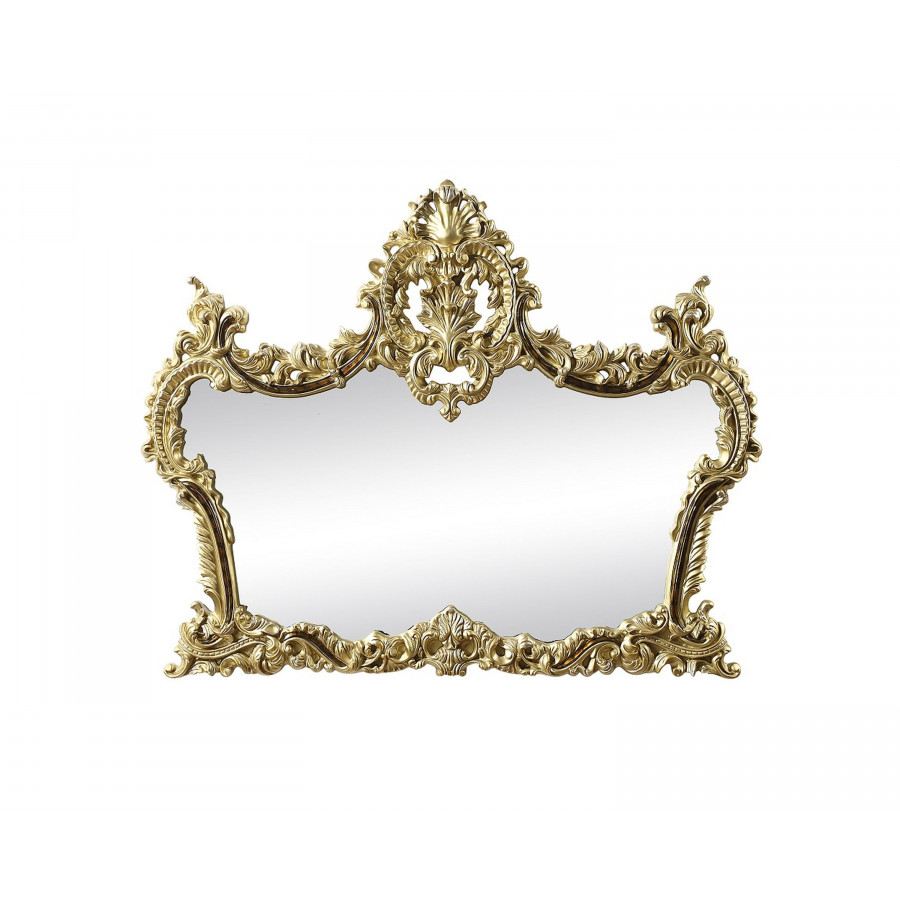 ACME - Desiderius Mirror in Antique Gold/Hand Painted Brown