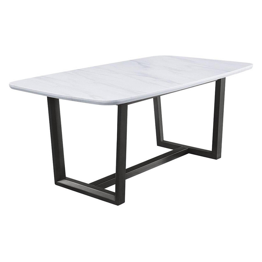 ACME - Madan Dining Table with Marble Top in Marble Top/Weathered Gray