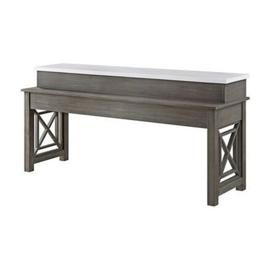 ACME Wandella 4Pc Pk Counter Height Set with USB - Beige and Weathered Gray Finish
