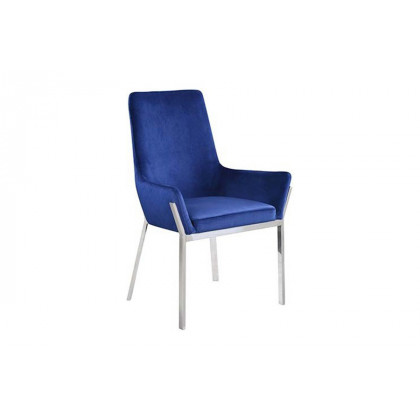 ACME - Cambrie Side Chair (Set-2) in Blue/Mirrored Silver