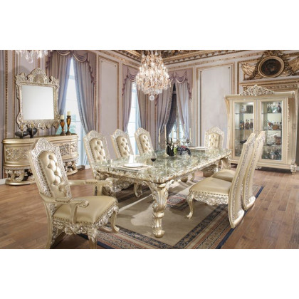 ACME - Vatican Dining Table in Light Gold