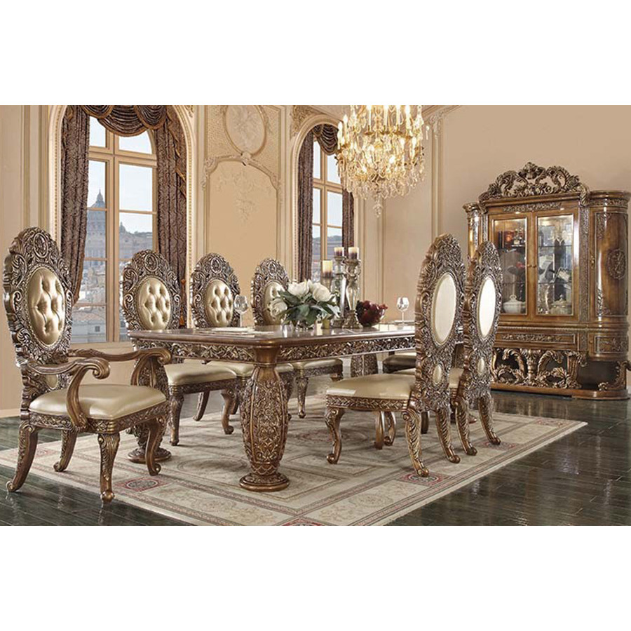 ACME - Constantine Arm Chair (Set-2) in Brown/Gold