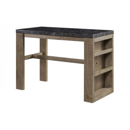 ACME - Charnell Counter Heigh Table in Marble Top/Oak