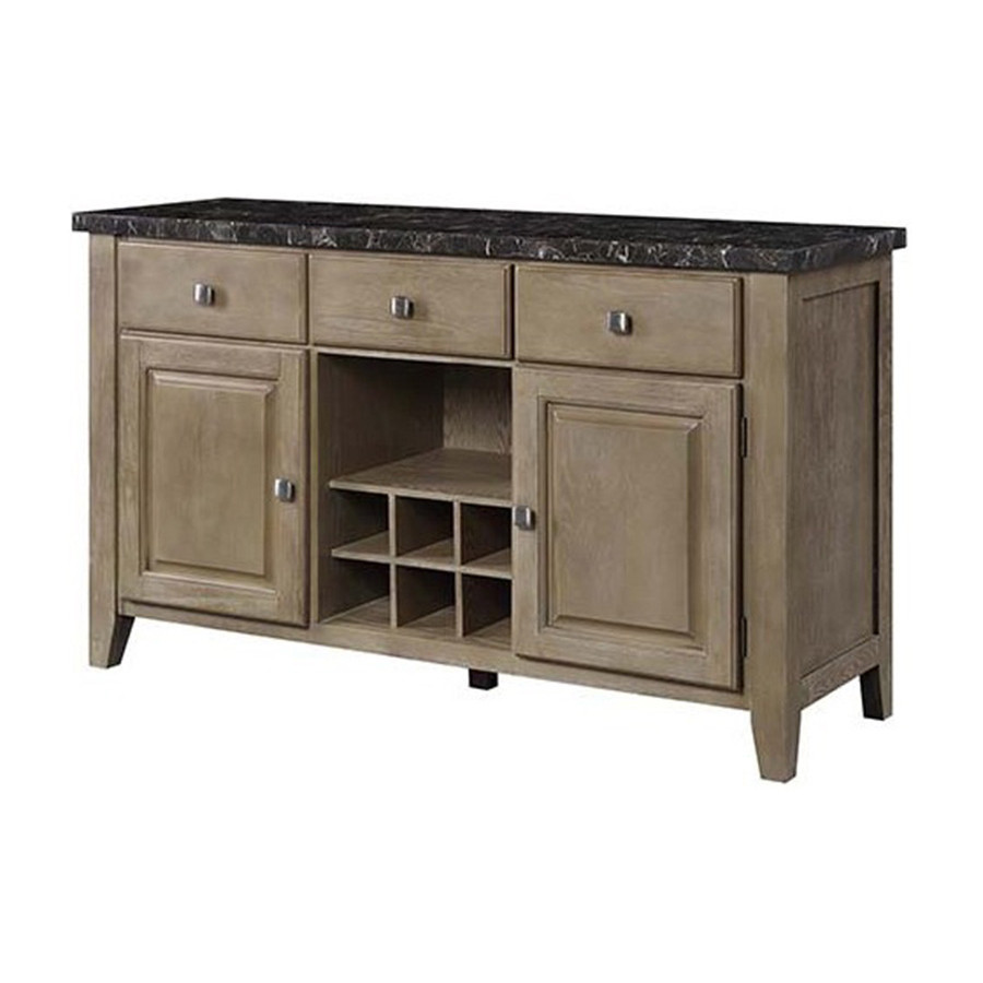 ACME - Charnell Server in Marble Top/Oak