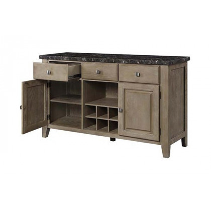 ACME - Charnell Server in Marble Top/Oak