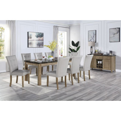 ACME - Charnell Server in Marble Top/Oak