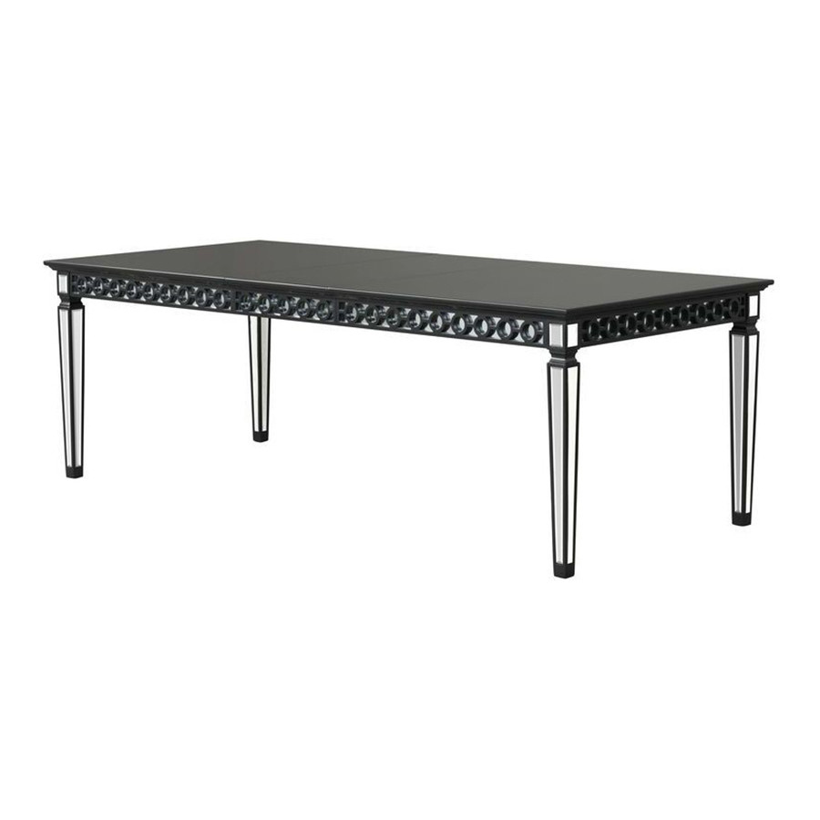 ACME - Varian II Dining Table in Mirrored/Black