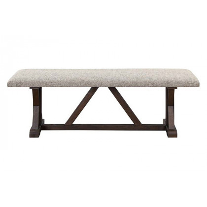 ACME - Pascaline Bench in Gray/Rustic Brown/Oak