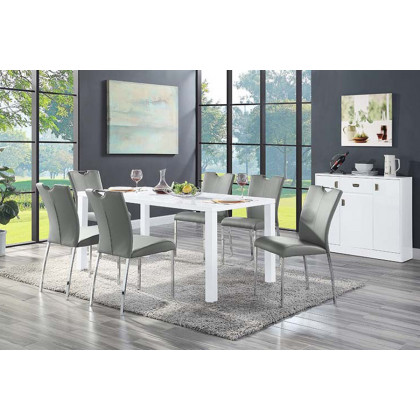 ACME - Pagan Side Chair (Set-2) in Gray/Chrome
