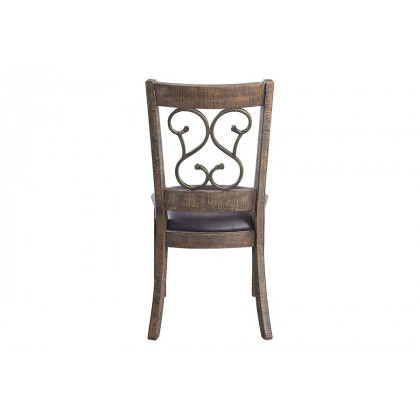 ACME - Raphaela Side Chair (Set-2) in Black/Weathered Cherry