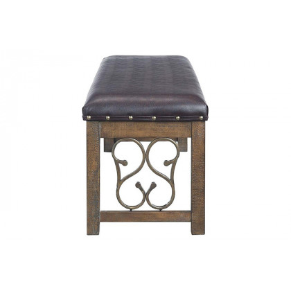 ACME - Raphaela Bench in Black/Weathered Cherry