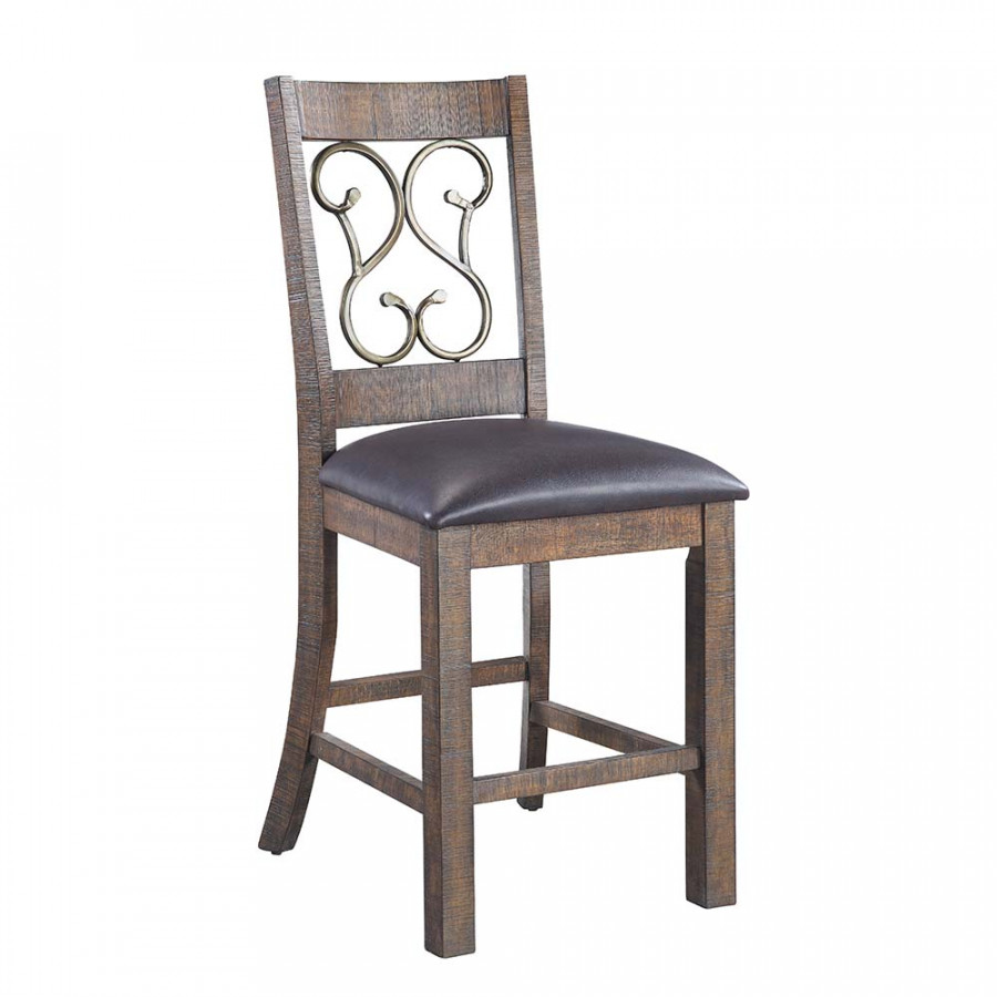 ACME - Raphaela Counter Height Chair (Set of 2) in Black/Weathered Cherry
