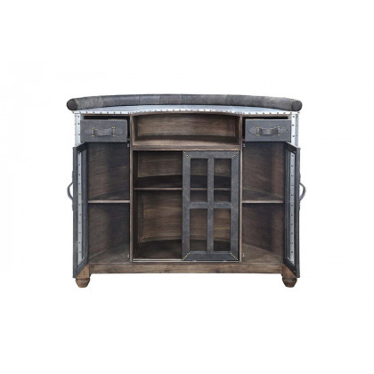 ACME - Rahma Bar Table in Antique Ebony/Aluminum