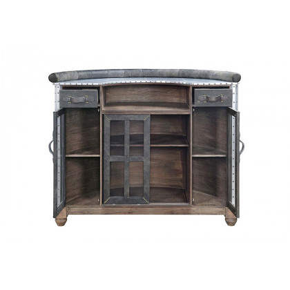 ACME - Rahma Bar Table in Antique Ebony/Aluminum