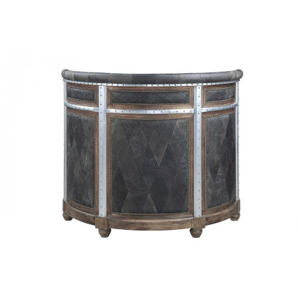 ACME - Rahma Bar Table in Antique Ebony/Aluminum