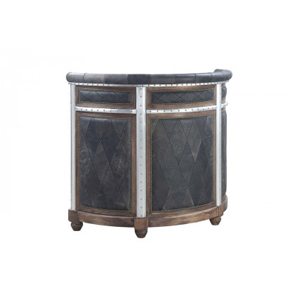 ACME - Rahma Bar Table in Antique Ebony/Aluminum