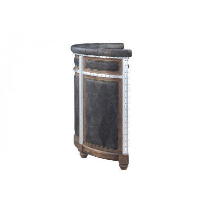 ACME - Rahma Bar Table in Antique Ebony/Aluminum