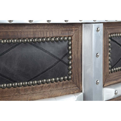 ACME - Rahma Bar Table in Antique Ebony/Aluminum