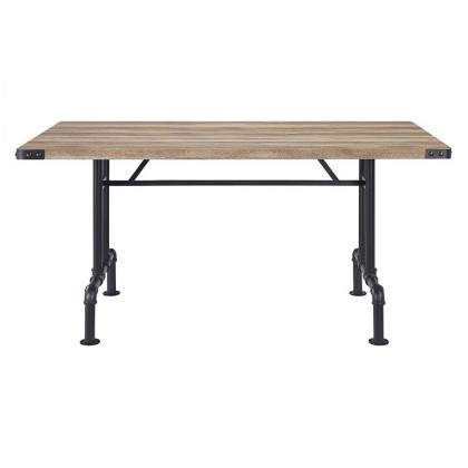 ACME - Edina Dining Table in Oak/Sandy Black