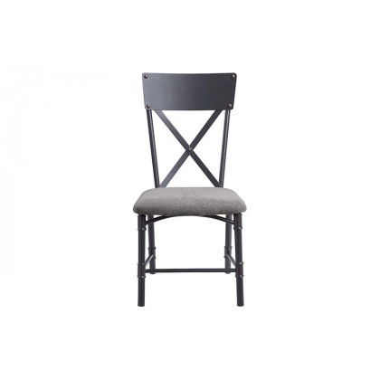 ACME - Edina Side Chair (Set-2) in Gray/Oak/Sandy Black