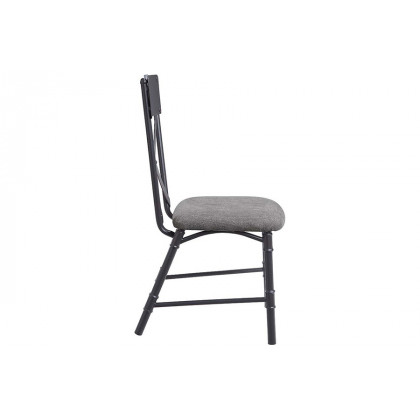 ACME - Edina Side Chair (Set-2) in Gray/Oak/Sandy Black