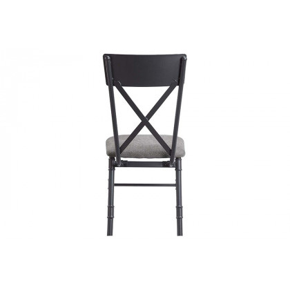 ACME - Edina Side Chair (Set-2) in Gray/Oak/Sandy Black