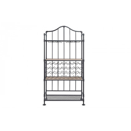 ACME - Edina Wine Rack in Oak/Sandy Black