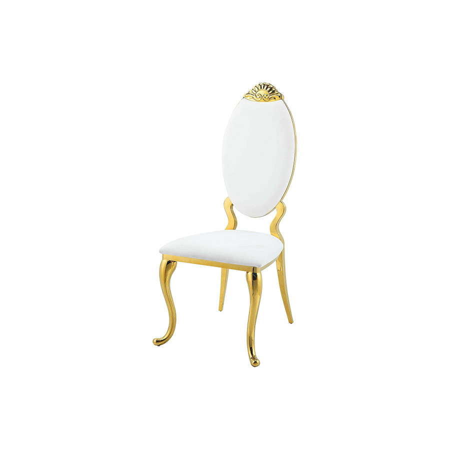 ACME - Fallon Side Chair(Set-2) in White/Mirrored Gold