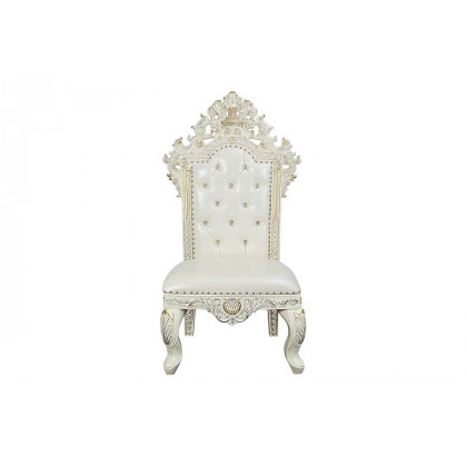 ACME - Adara Side Chair (Set-2) in Pearl White/Antique White