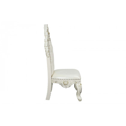 ACME - Adara Side Chair (Set-2) in Pearl White/Antique White