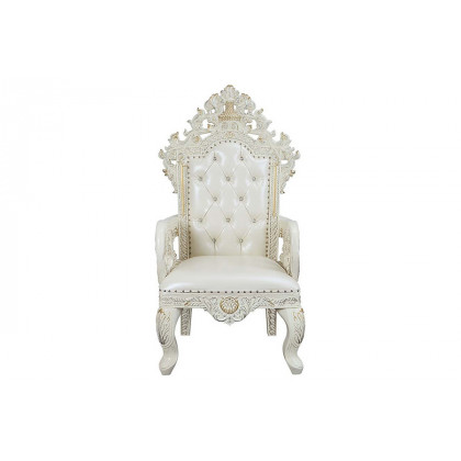 ACME - Adara Arm Chair (Set-2) in Pearl White/Antique White