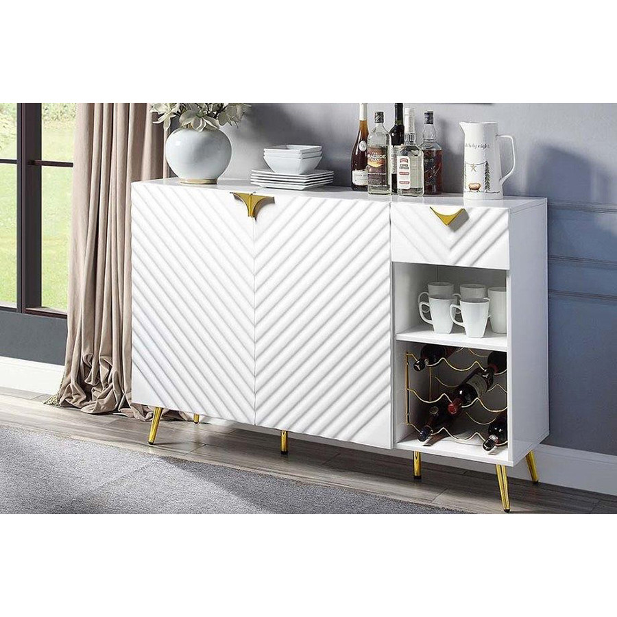 ACME Gaines Server - White High Gloss Finish