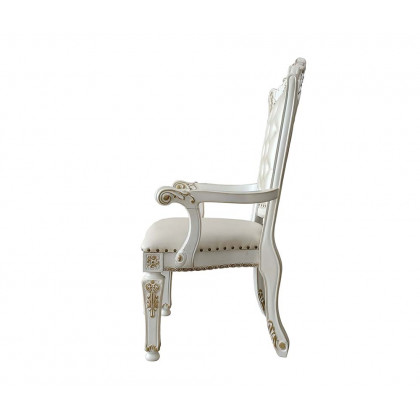 ACME Vendome Arm Chair(Set-2) - Antique Pearl