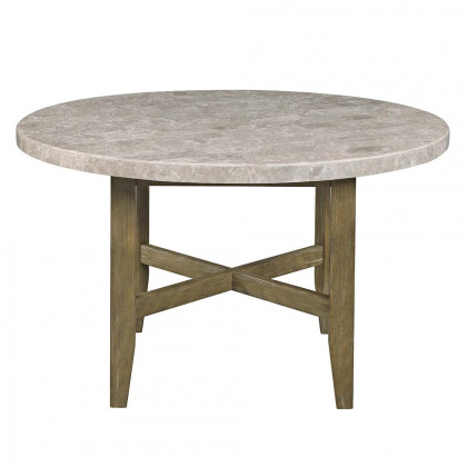 ACME - Karsen Dining Table with Marble Top in Natural Marble Top/Rustic Oak