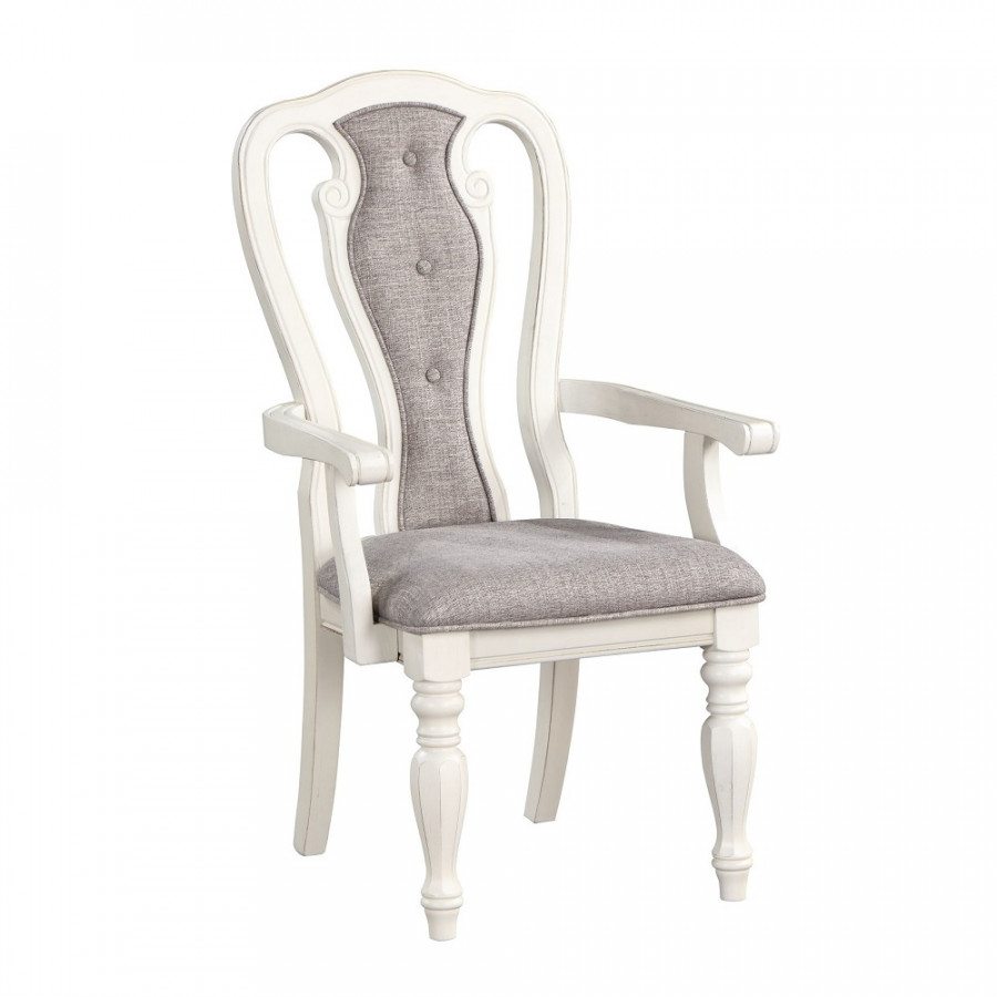 ACME - Florian Arm Chair (Set of 2) in Gray Antique White