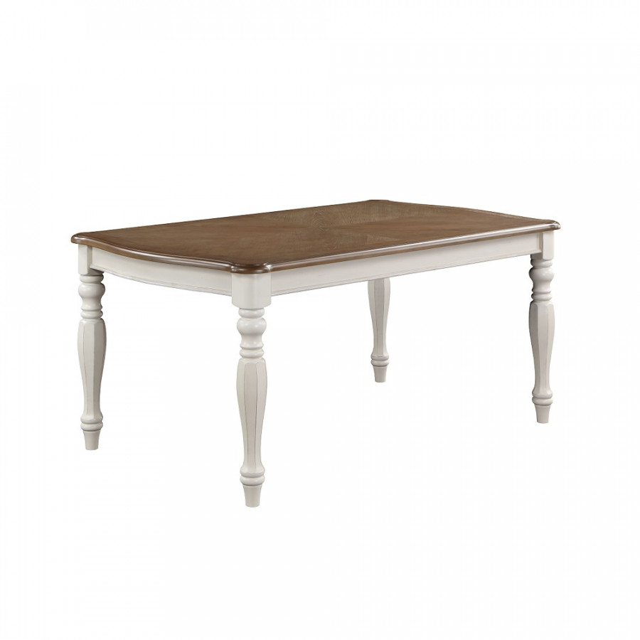 ACME - Florian Dining Table in Oak/Antique White