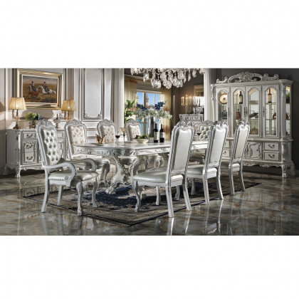 ACME Dresden Arm Chair (Set of 2) - Synthetic/Bone White (DN01697)