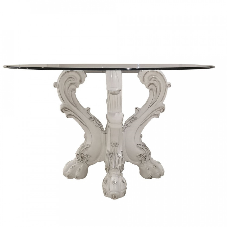 ACME - Dresden Round Dining Table in Bone White (DN01699)