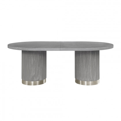 ACME - Adalynn Dining Table with 2 Leaves in Weathered Gray Oak