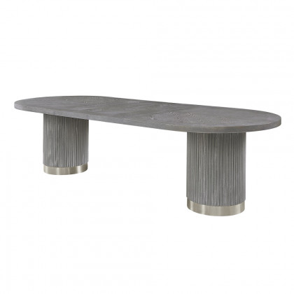 ACME - Adalynn Dining Table with 2 Leaves in Weathered Gray Oak