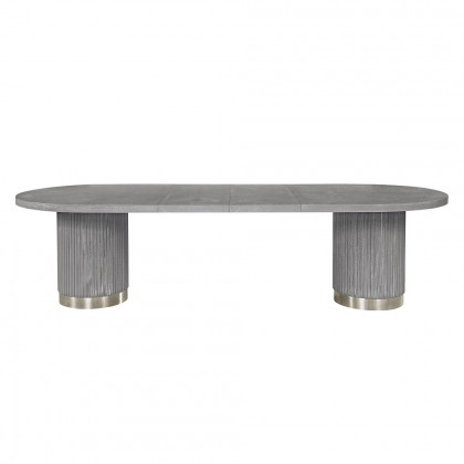 ACME - Adalynn Dining Table with 2 Leaves in Weathered Gray Oak