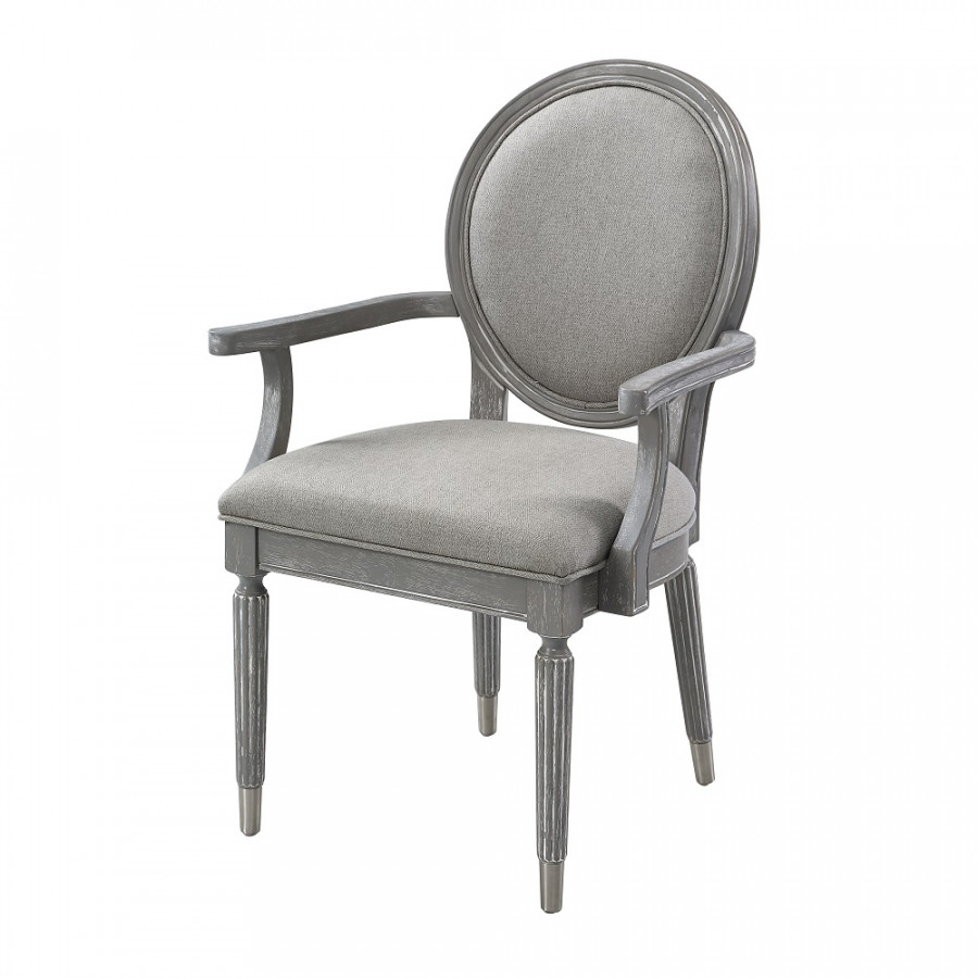 ACME - Adalynn Arm Chair (Set of 2) in Weathered Gray Oak