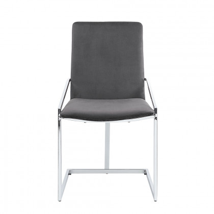 ACME - Zlatan Side Chair (Set of 2) in Gray Velvet/Chrome