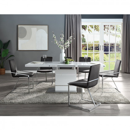 ACME - Zlatan Side Chair (Set of 2) in Gray Velvet/Chrome