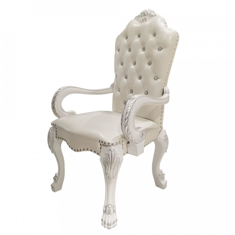 ACME - Dresden Arm Chair (Set of 2) in Synthetic/Bone White (DN02243)