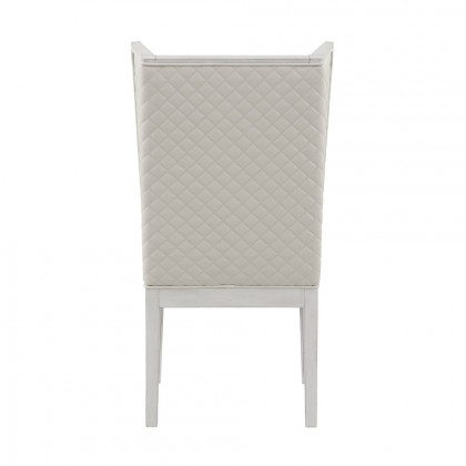 ACME - Katia Hostess Chair (Set of 2) in Light Gray Linen/Weathered White