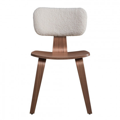 ACME Casson Side Chair (Set of 2) - White Boucle/Walnut