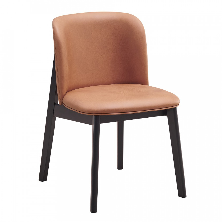 ACME - Eliora Side Chair (Set of 2) in Camel Polish Microfiber/Black